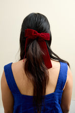 Load image into Gallery viewer, Red Velvet Bowtie Hairclip
