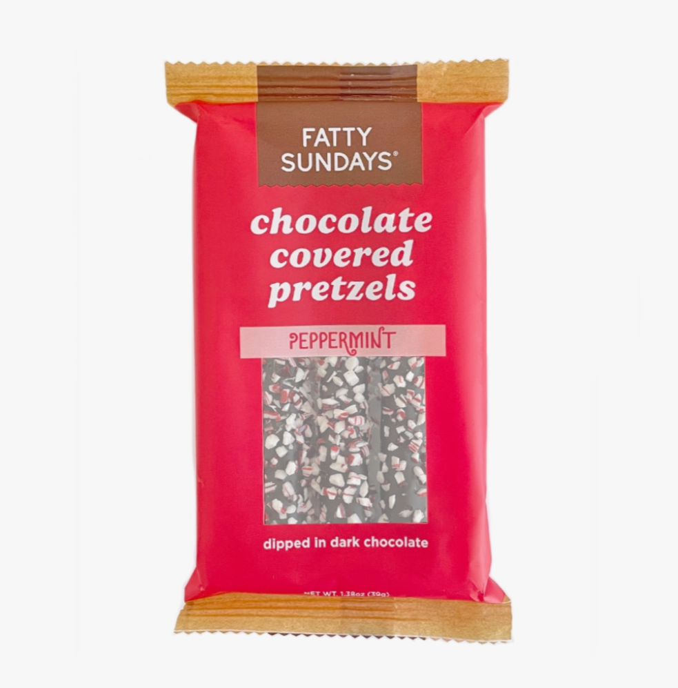 Peppermint Chocolate Covered Pretzels- Fatty Sundays