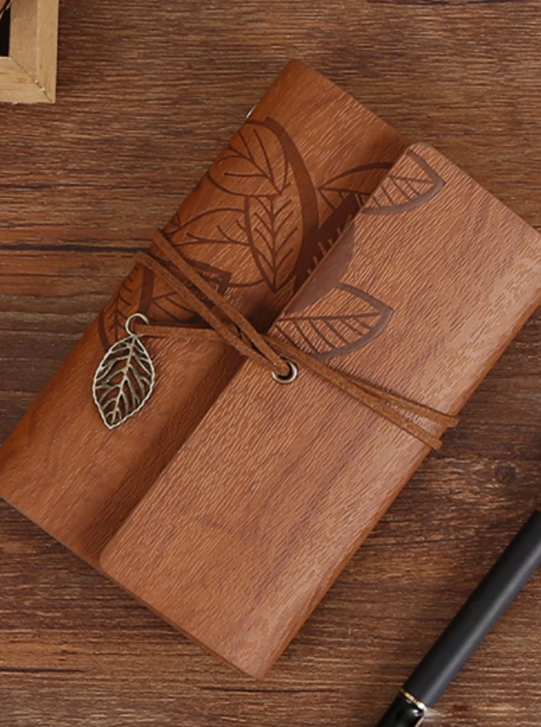 Vintage Leaf Notebook - Vegan Leather