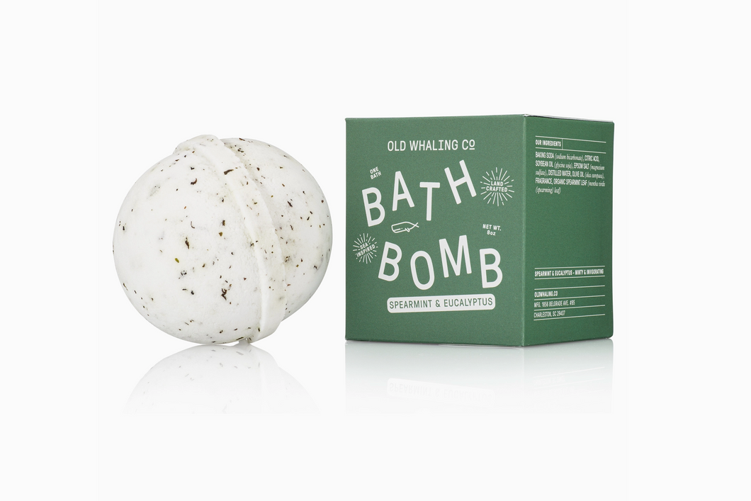 Spearmint and Eucalyptus Bath Bomb - OLD WHALING CO.