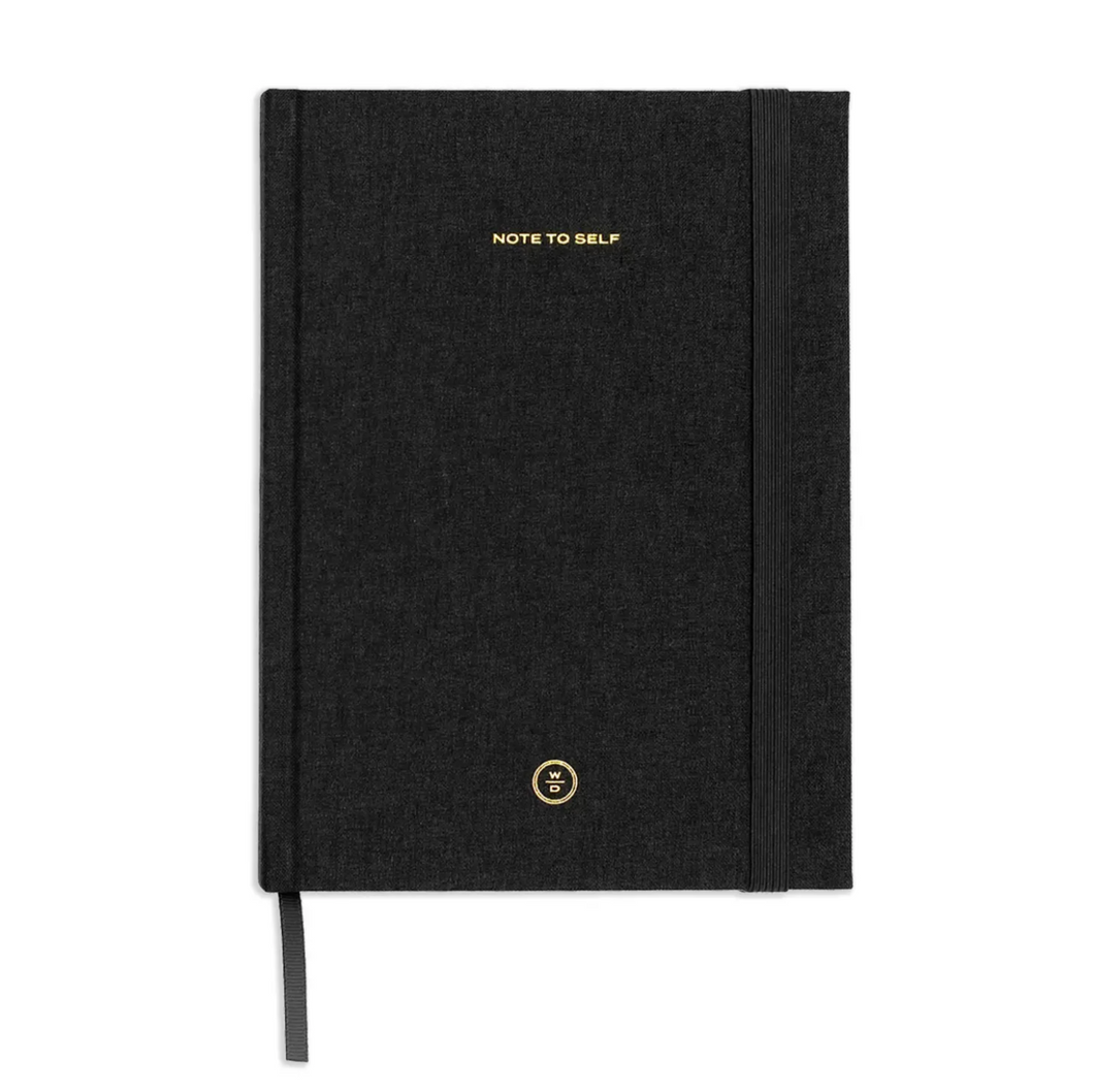 NOTE TO SELF LINEN JOURNAL -  BLACK